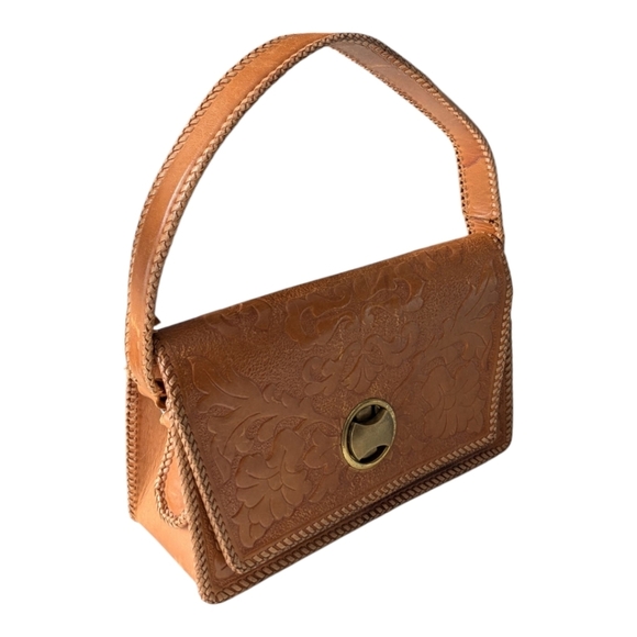 Handmade Brown Leather Hobo Bag Purse - Picture 1 of 11